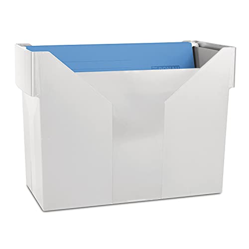DONAU 7421001-13 Hängemappenbox Hängeregister aus Bruchsicherem Kunststoff/ Praktische File Box für Ordner Mappen A4/ Farbe: Grau