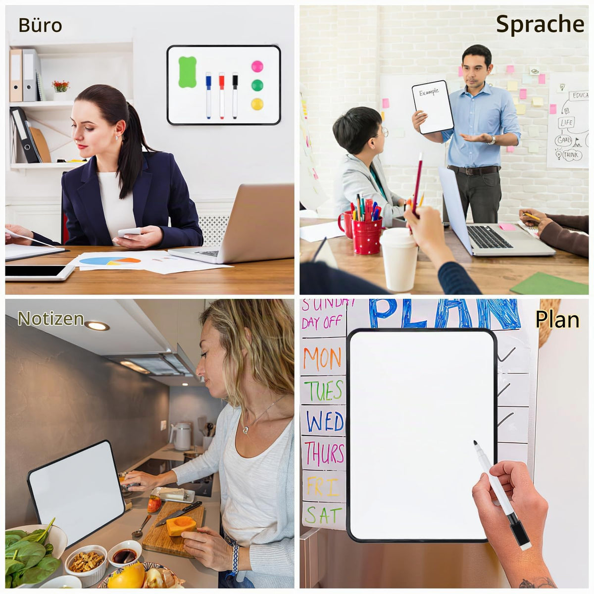 Magnettafel A4Whiteboard,30x21cm Doppelseitig Klein Schreibtafel Abwischbar