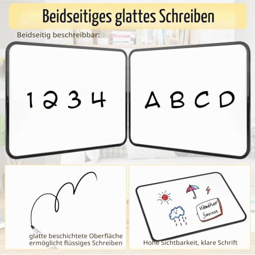 Magnettafel A4Whiteboard,30x21cm Doppelseitig Klein Schreibtafel Abwischbar
