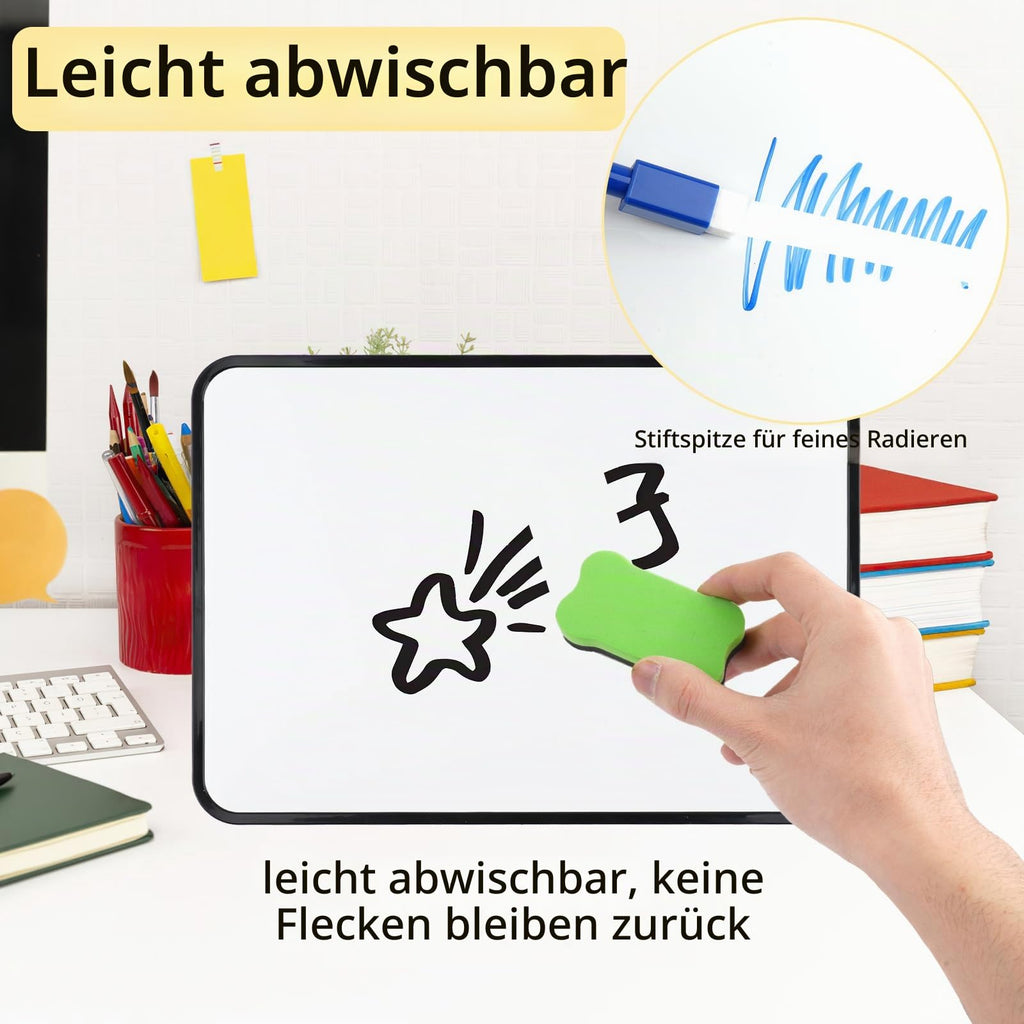 Magnettafel A4Whiteboard,30x21cm Doppelseitig Klein Schreibtafel Abwischbar