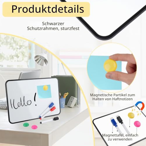 Magnettafel A4Whiteboard,30x21cm Doppelseitig Klein Schreibtafel Abwischbar