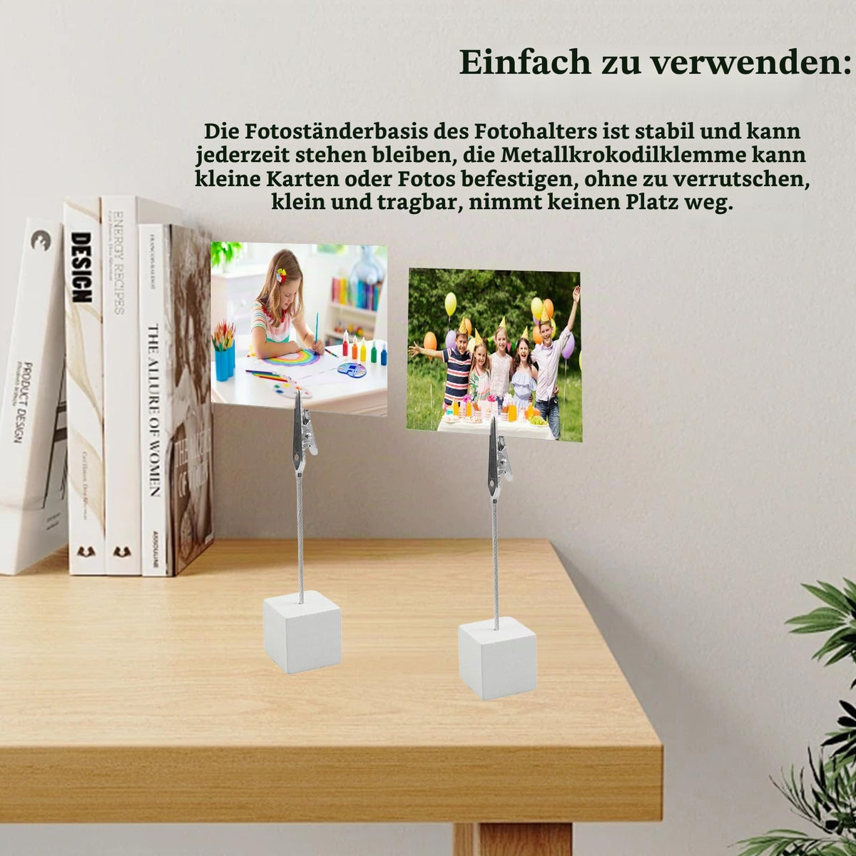 30 Stk Fotohalter mit Klammern Weiß Memo Clip Halter Klammer Halter