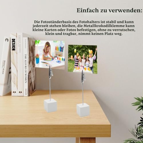 30 Stk Fotohalter mit Klammern Weiß Memo Clip Halter Klammer Halter