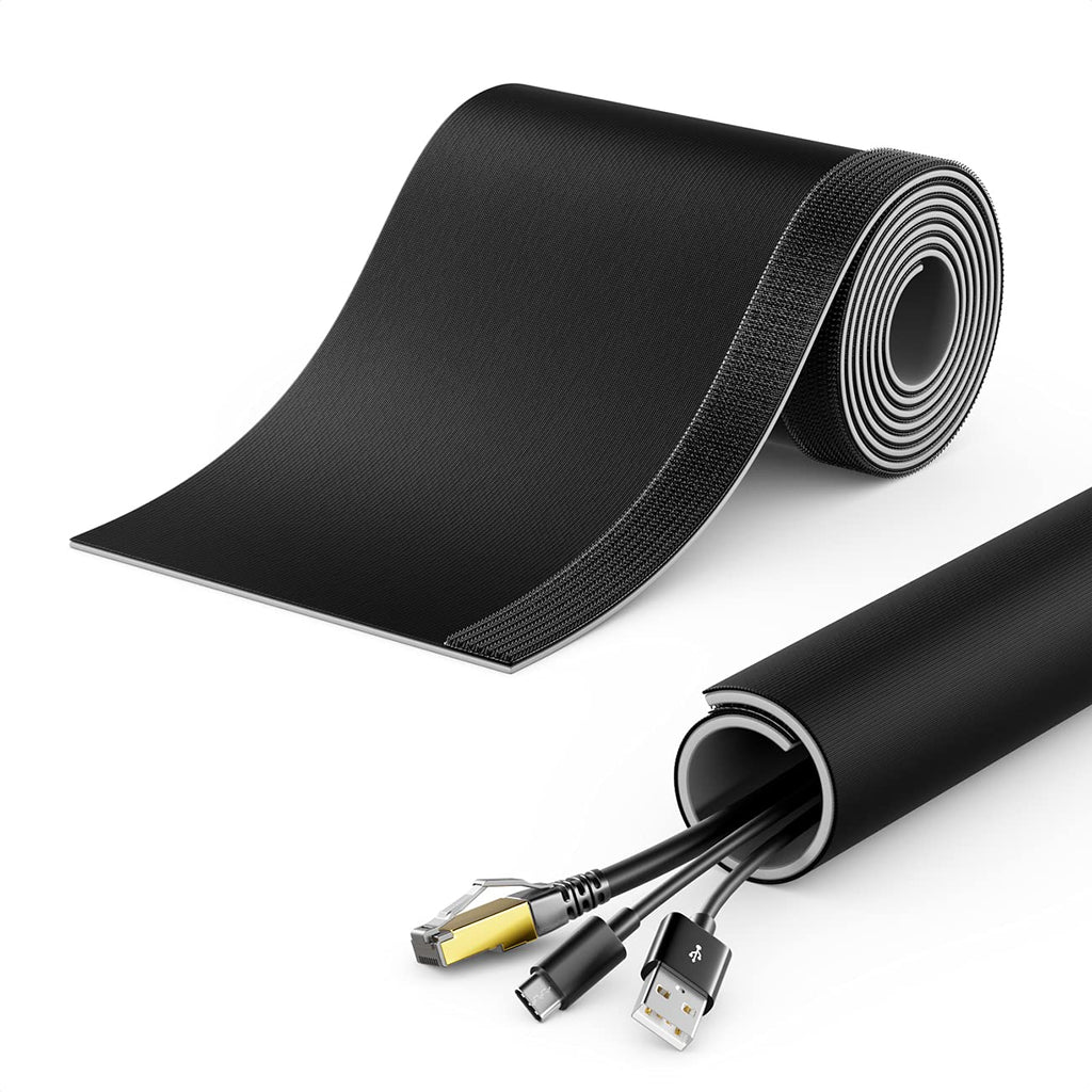 deleyCON 1,5m Kabelschlauch Klettverschluss 35mm Ø Mikrofaser - Schwarz