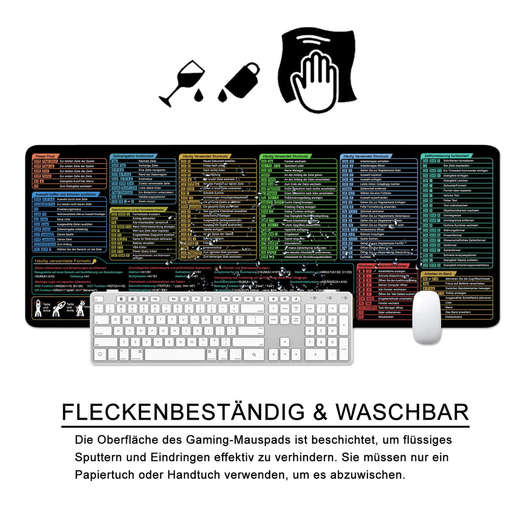Excel Mauspad Deutsch Schreibtischunterlage XL Mousepad (Deutsch)