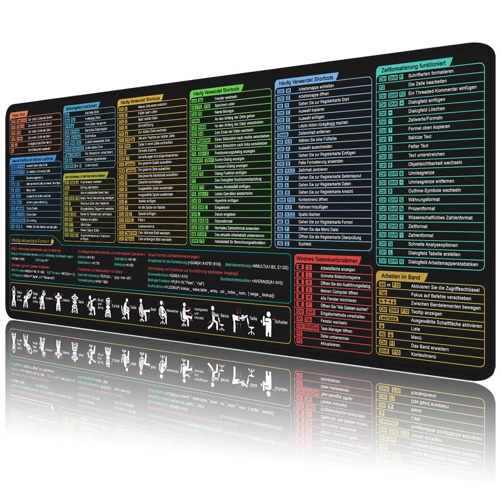 Excel Mauspad Deutsch Schreibtischunterlage XL Mousepad (Deutsch)