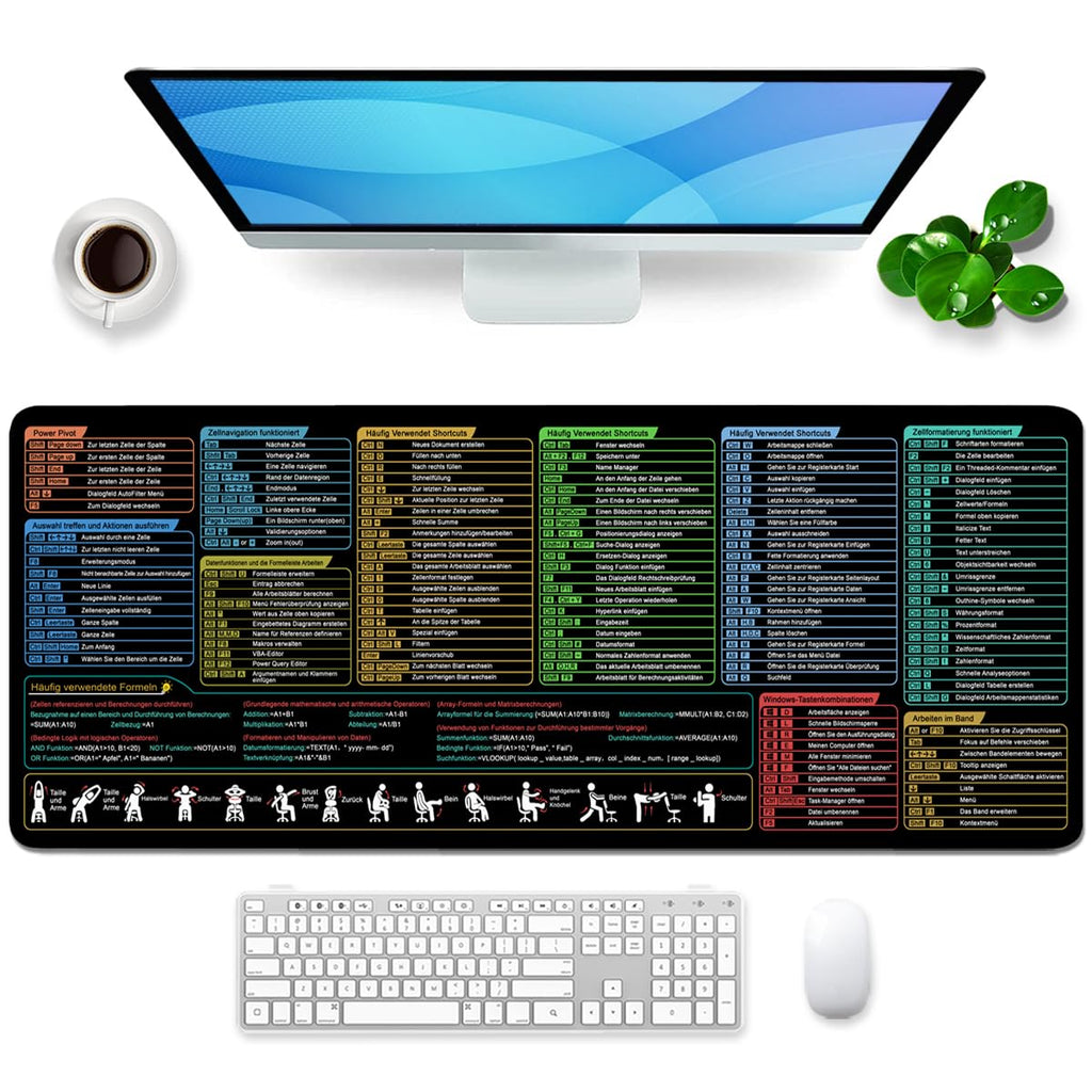 Excel Mauspad Deutsch Schreibtischunterlage XL Mousepad (Deutsch)