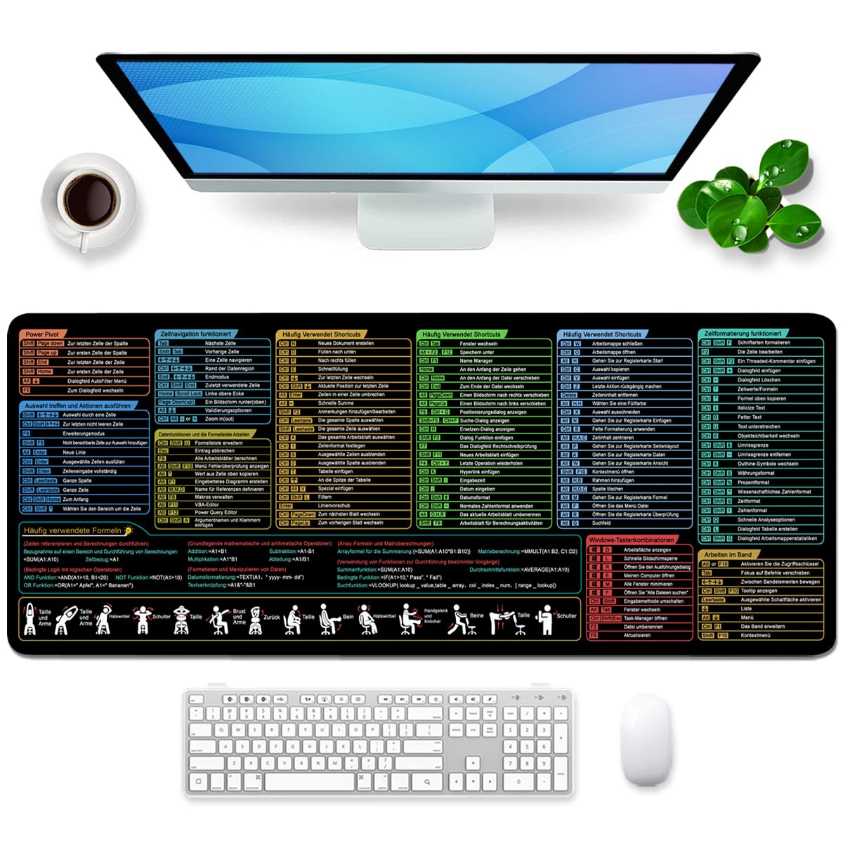 Excel Mauspad Deutsch Schreibtischunterlage XL Mousepad (Deutsch)