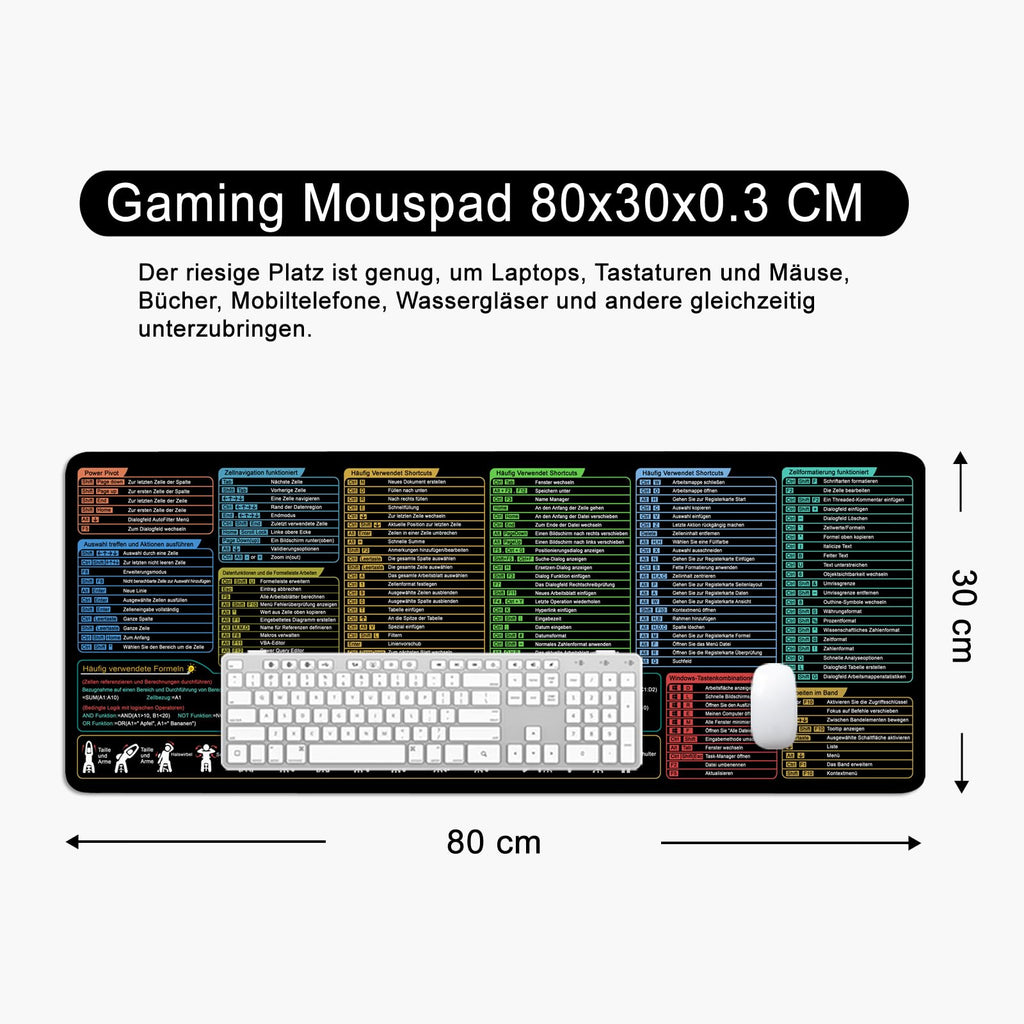 Excel Mauspad Deutsch Schreibtischunterlage XL Mousepad (Deutsch)