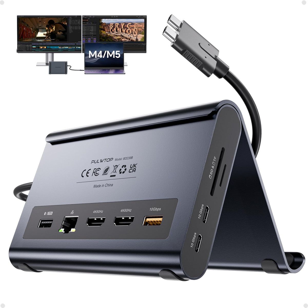 MacBook Docking Station Dual Monitor 4K@60Hz, PD 100W für Pro/Air M4/M5