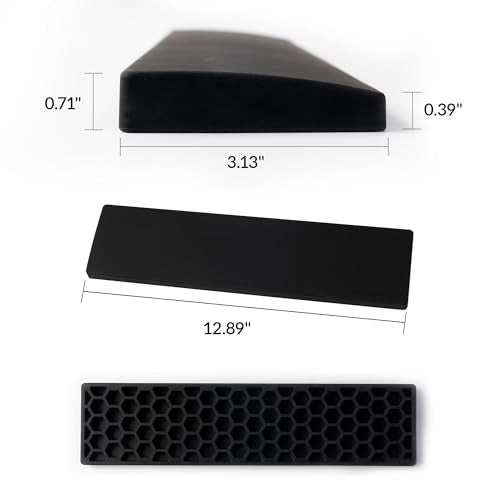 Keychron Schwarze Silikon-Handgelenk- und Handballenauflage, 327 mm (12,89 Zoll) für 75% kompakte Tastatur-Serie V1/V2/Q1/Q2 & Lemokey P1 (Pro/Max/HE) – rutschfeste Unterseite – glatte und weiche