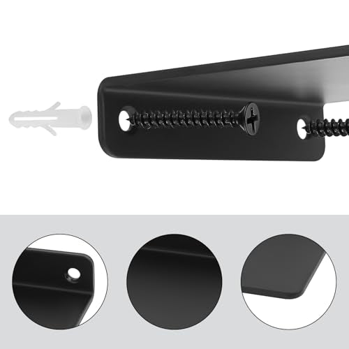 2 STK Kleine Wandregal schwarz, Mini Regal Wand, schwarz Schweberegale für Wände, Regalbrett schwarz Regal kinderzimmer, Bücherregal Dekoration wandboard für Küche Badezimmer Wohnzimmer, 11x10x2,3 cm