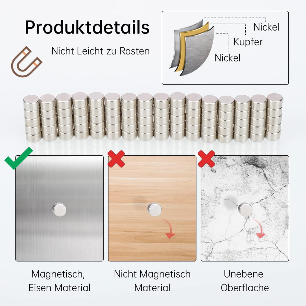 GoldRock 80 Stück 5x3mm Mini Magnete,Magnet,Kleine Magnete