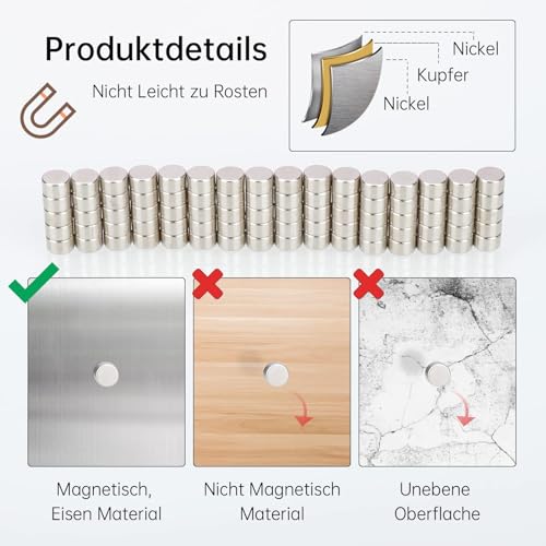 GoldRock 80 Stück 5x3mm Mini Magnete,Magnet,Kleine Magnete