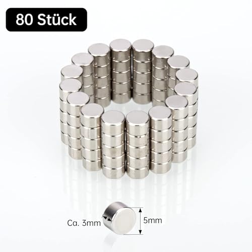 GoldRock 80 Stück 5x3mm Mini Magnete,Magnet,Kleine Magnete