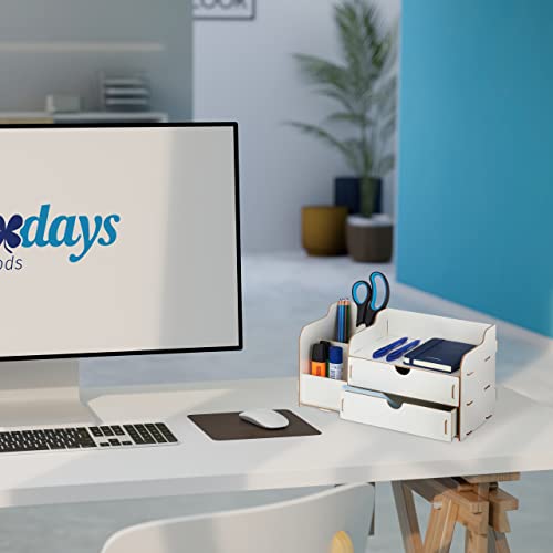 Relaxdays Schreibtisch Organizer MDF, weiß