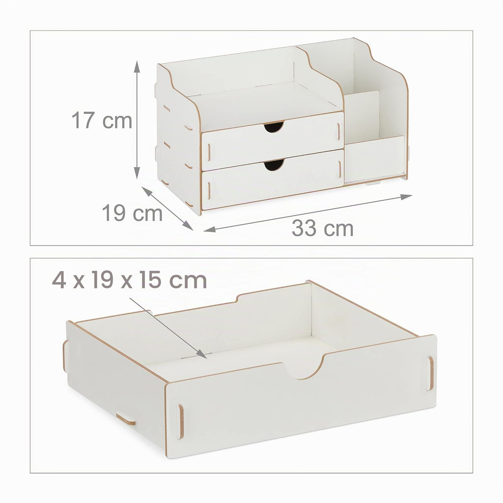 Relaxdays Schreibtisch Organizer MDF, weiß