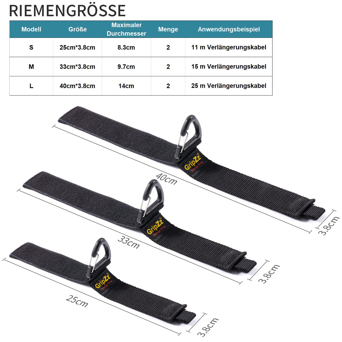 Verlängerungskabel-Organizer & Aufhänger, Klettband-Kabelbinder-Set