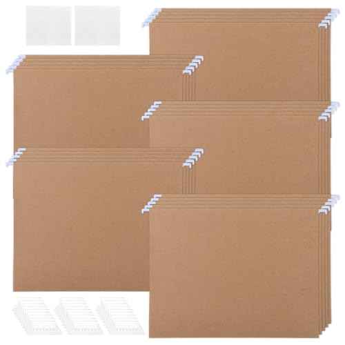 25 Stück Hängeregister A4 Hängemappen Kraftpapier Rot