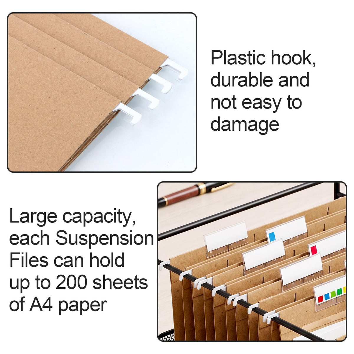 25 Stück Hängeregister A4 Hängemappen Kraftpapier Rot