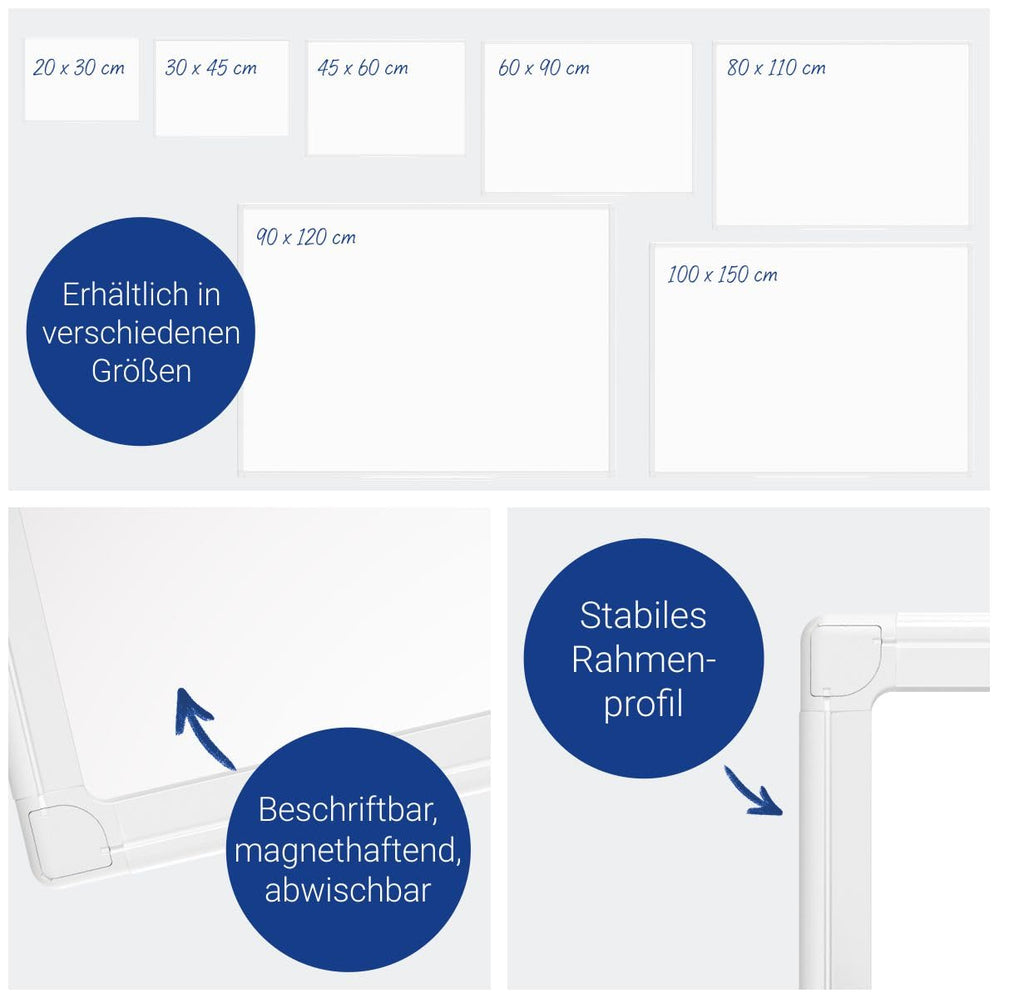 MAUL Whiteboard weiß 20x30 MAULprimo Magnethaftend beidseitig flexibel