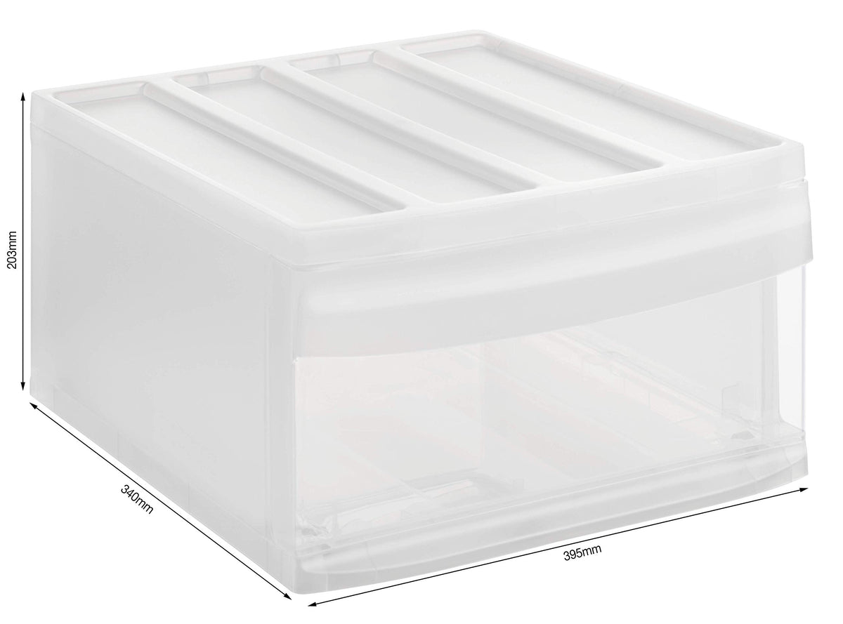 Rotho Systemix Aufbewahrungsbox Stapelbox mit Schublade PP Transparent