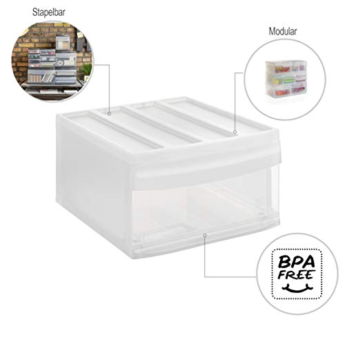 Rotho Systemix Aufbewahrungsbox Stapelbox mit Schublade PP Transparent
