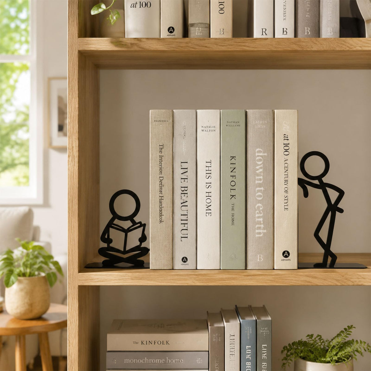 Buchstütze, Metall Buchstützen mit Lesefigur Design, Originell für Schwere Bücher, Dekorativer Buchhalter für Bücherregal Schreibtisch Zuhause, Geschenk für Buchliebhaber, Stil 3