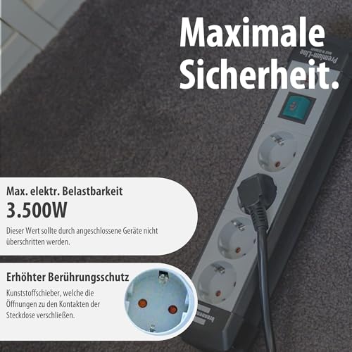 Brennenstuhl Premium-Line Steckdosenleiste 4-Fach, 5m
