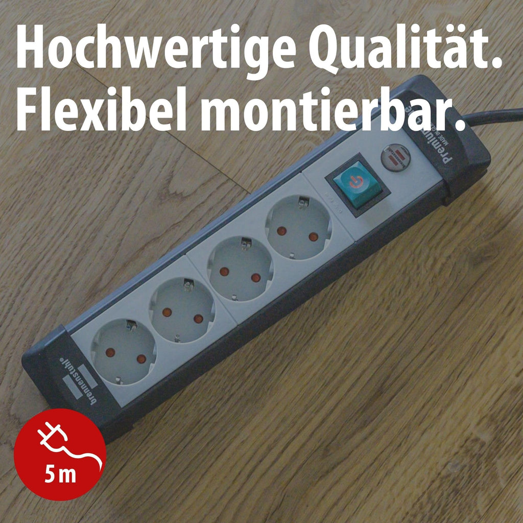 Brennenstuhl Premium-Line Steckdosenleiste 4-Fach, 5m