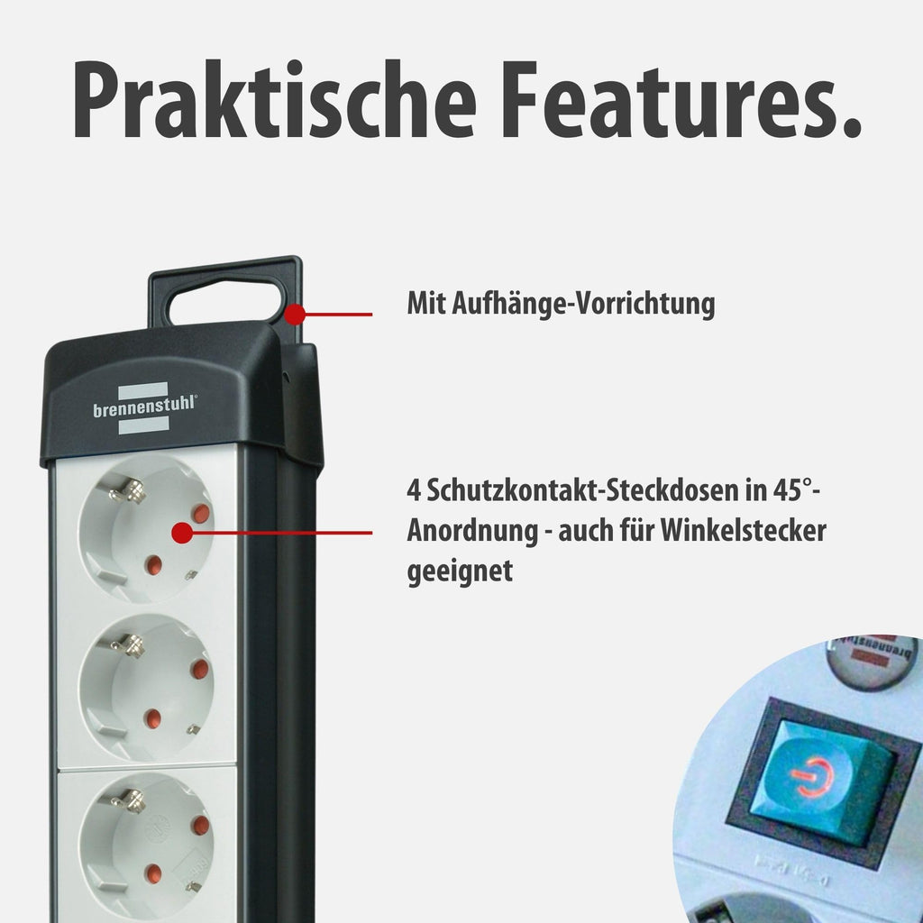 Brennenstuhl Premium-Line Steckdosenleiste 4-Fach, 5m