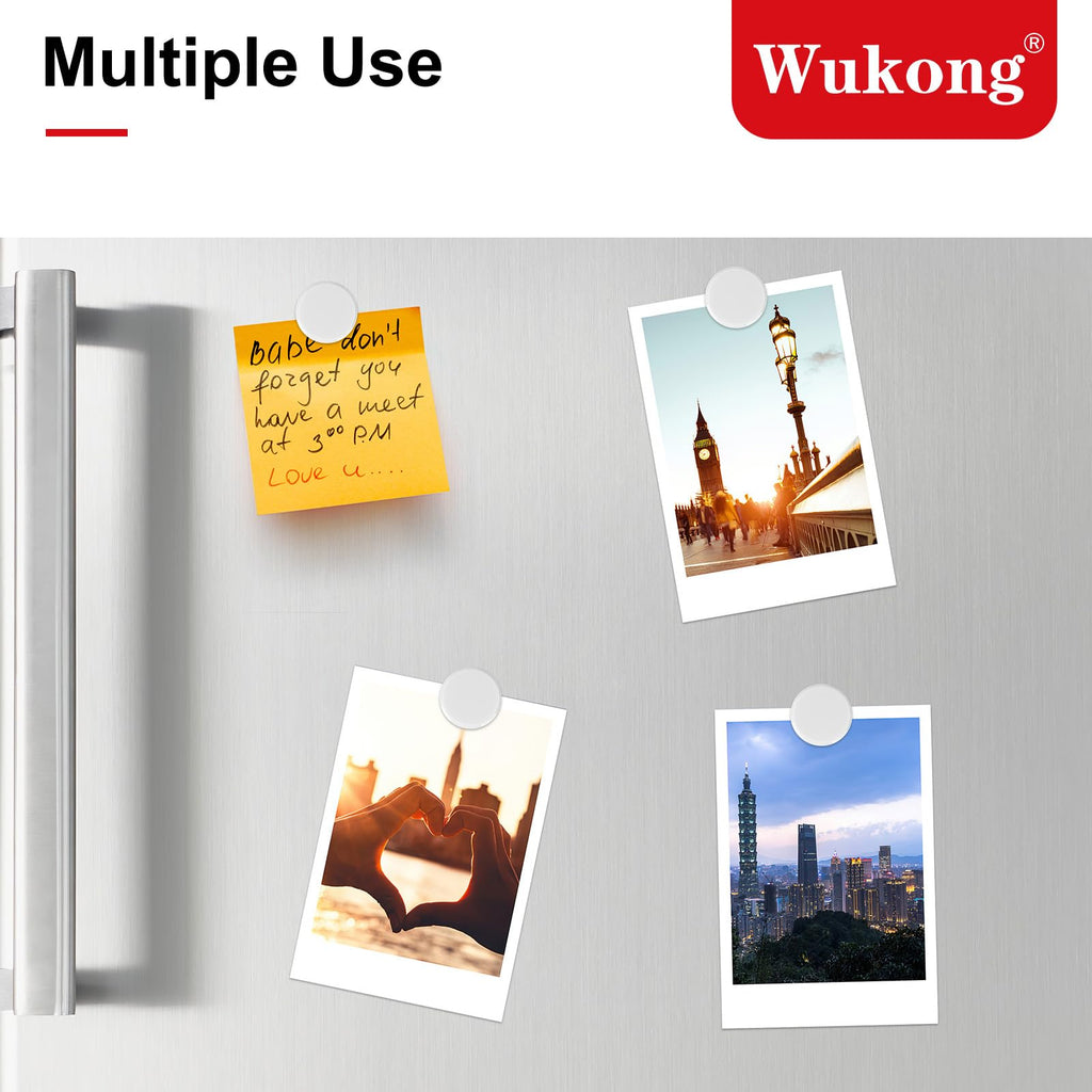 Wukong 24 Stück Magnete für Magnettafel Stark, Weiß Fridge Magnete Kleine Magnet für Whiteboard Schule, Kühlschrankmagnet Schließfächer und Foto