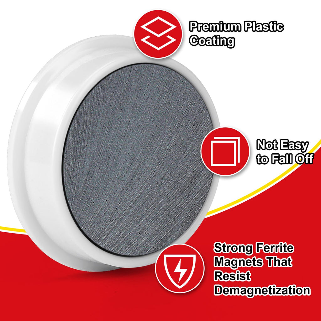 Wukong 24 Stück Magnete für Magnettafel Stark, Weiß Fridge Magnete Kleine Magnet für Whiteboard Schule, Kühlschrankmagnet Schließfächer und Foto