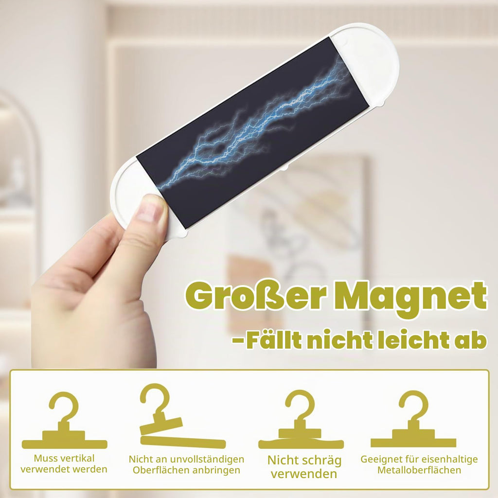 4 Stück Schlüsselbrett Magnetisch Ohne Bohren mit 3 Haken Weiß