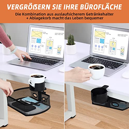 Unterbau Schublade 360 Drehbar Rutschfest mit Auslaufsichere Becher