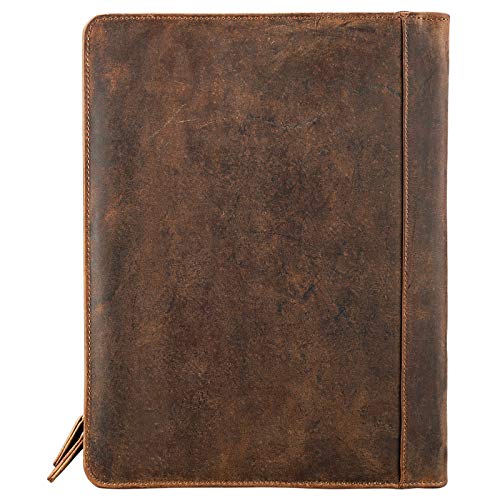 STILORD 'Julius' Vintage Konferenzmappe Leder Schreibmappe Aktenmappe Dokumentenmappe A4 Organizer 12 Zoll Tablettasche echtes Rindsleder, Farbe:mittel - braun