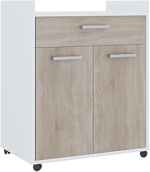 Vicco Rollcontainer Ansel, Weiß/Sonoma, 60 x 40 cm