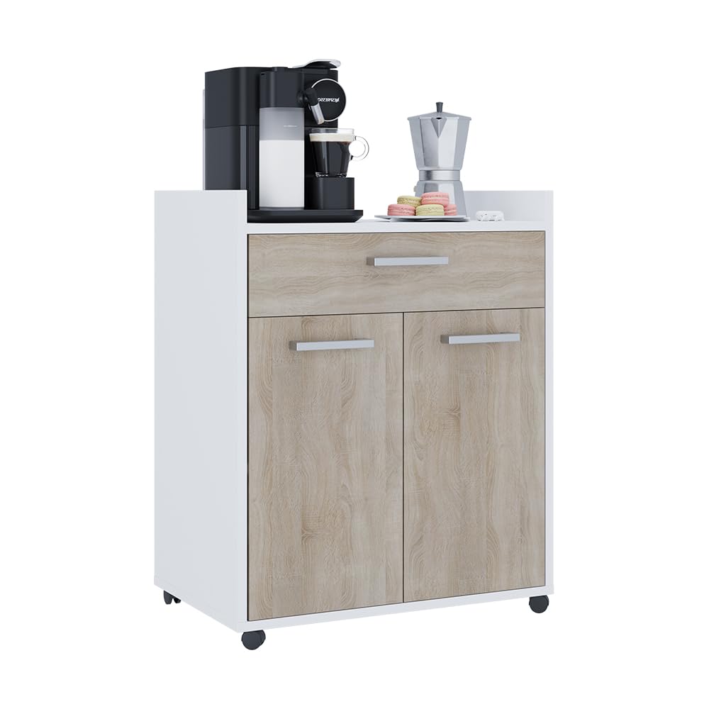 Vicco Rollcontainer Ansel, Weiß/Sonoma, 60 x 40 cm