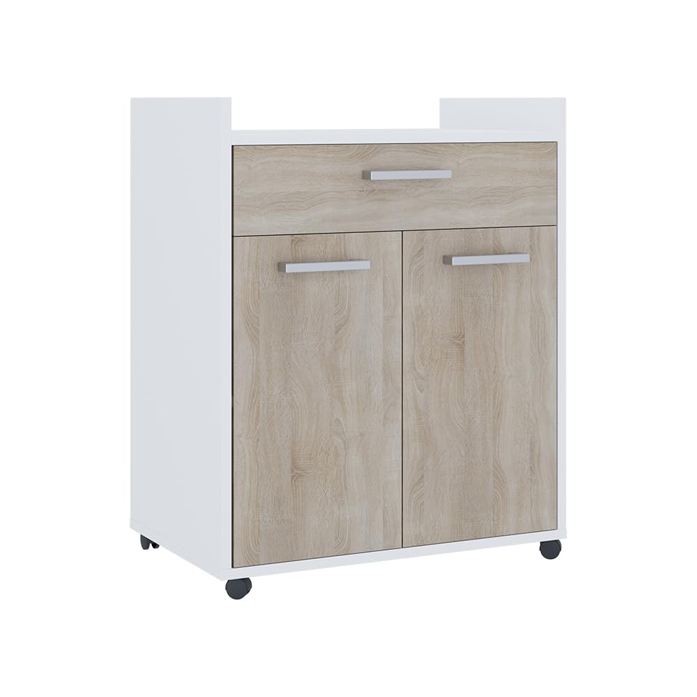 Vicco Rollcontainer Ansel, Weiß/Sonoma, 60 x 40 cm