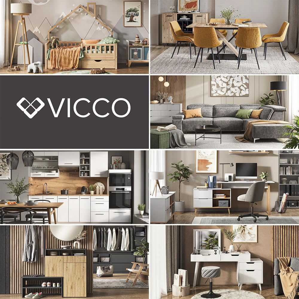 Vicco Rollcontainer Ansel, Weiß/Sonoma, 60 x 40 cm