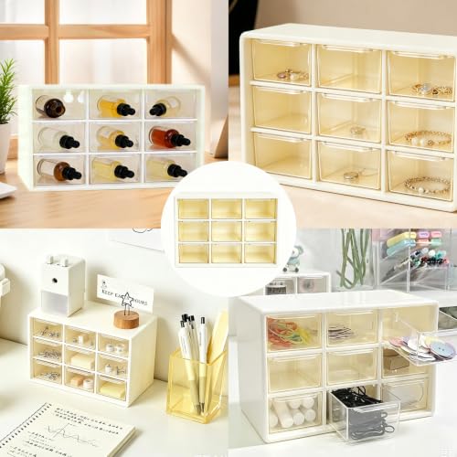 1 Stück Schubladenbox Kunststoff,9-Felder-Raster, transparent