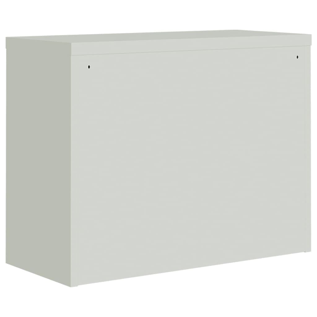 Aktenschrank Hellgrau und Blau aus pulverbeschichtetem Stahl 90x40x70 cm mit Einlegeboden abschließbar für Büro Homeoffice Arbeitszimmer Ordnung und Aufbewahrung