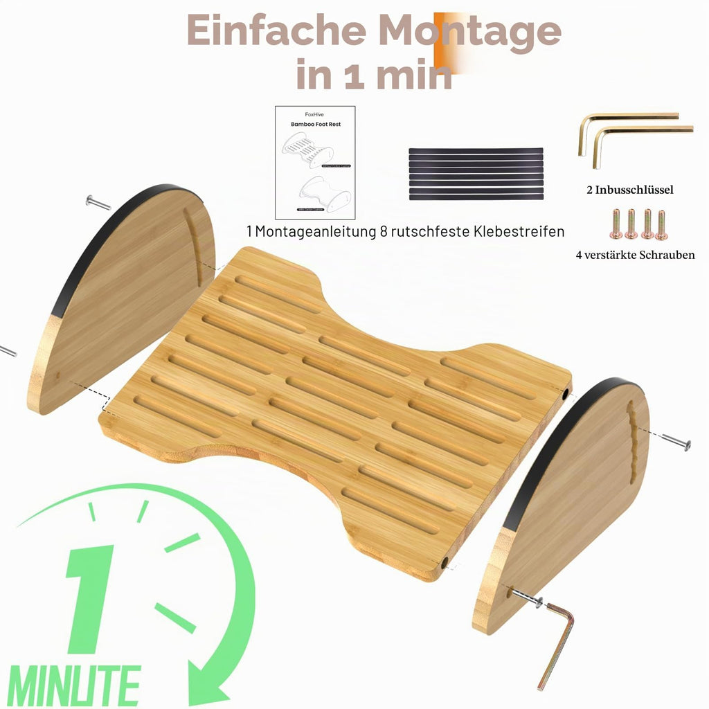 fussstütze unterm schreibtisch,2in1 verstellbare ergonomische fußstütze für Büro und Zuhause,fußhocker schreibtisch mit 6 Höhen, rutschfest verbessert die Haltung fußbank,fussbank holz massiv