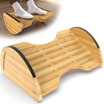 fussstütze unterm schreibtisch,2in1 verstellbare ergonomische fußstütze für Büro und Zuhause,fußhocker schreibtisch mit 6 Höhen, rutschfest verbessert die Haltung fußbank,fussbank holz massiv