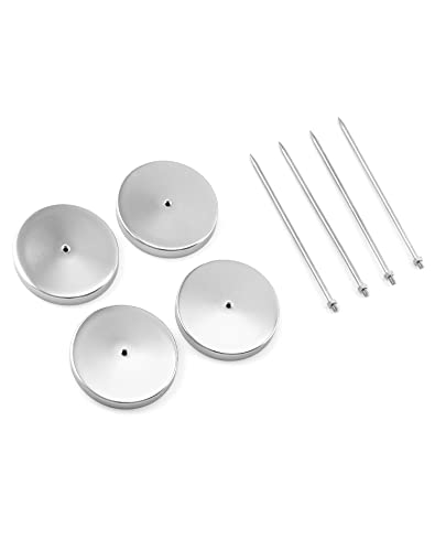 QWORK Zettelspießer Memo Halter, Zettelhalter Bon Aufspießer für Zettel Note Papier Beleg, 14 cm, 8 Stücke, Silber