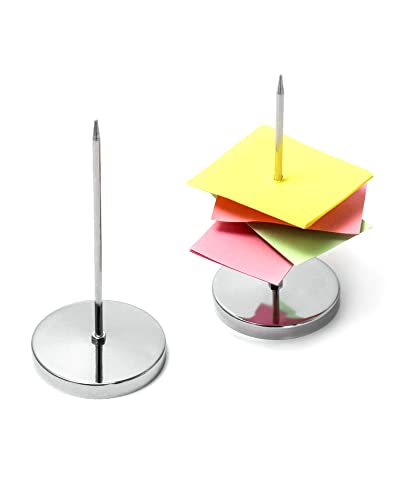 QWORK Zettelspießer Memo Halter, Zettelhalter Bon Aufspießer für Zettel Note Papier Beleg, 14 cm, 8 Stücke, Silber