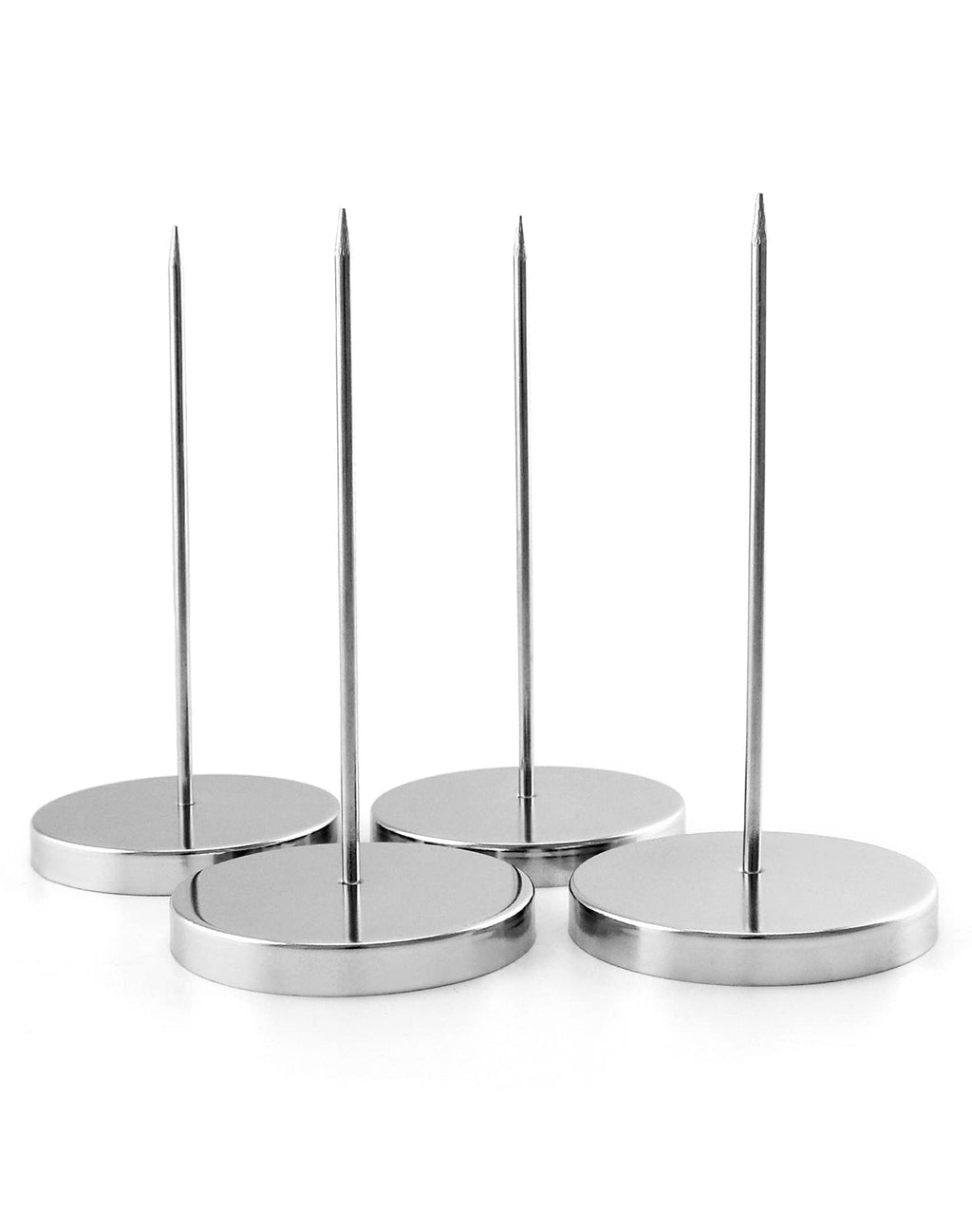 QWORK Zettelspießer Memo Halter, Zettelhalter Bon Aufspießer für Zettel Note Papier Beleg, 14 cm, 8 Stücke, Silber
