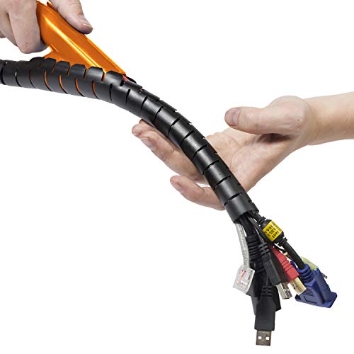 D-Line CZ252.5B Flexibler Kabelkanal, Optimale Kabelordnung mit dem Kabelschutzschlauch - Länge 2,5m, Durchmesser 25mm - Schwarz