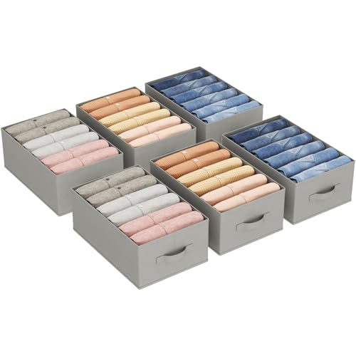Lifewit 6 Pack Schubladen Organizer Kleidung, Faltbar Schrank Organizer