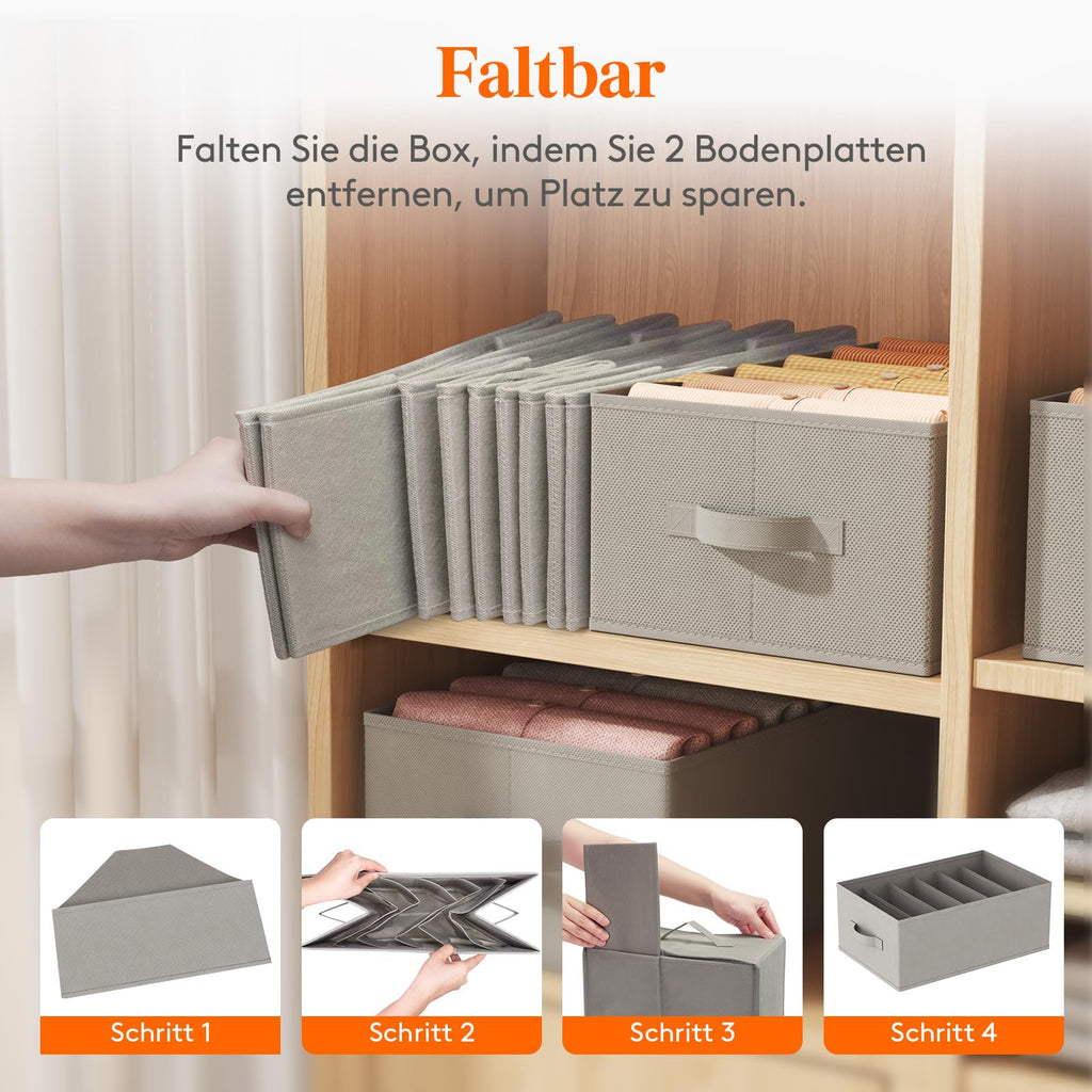 Lifewit 6 Pack Schubladen Organizer Kleidung, Faltbar Schrank Organizer